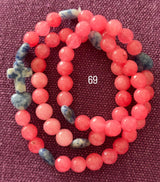 Rosario Collar 3 Vueltas Piedras Naturales hecho a mano
