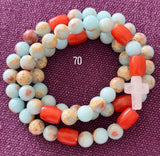 Rosario Collar 3 Vueltas Piedras Naturales hecho a mano