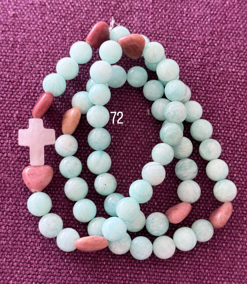 Rosario Collar 3 Vueltas Piedras Naturales hecho a mano