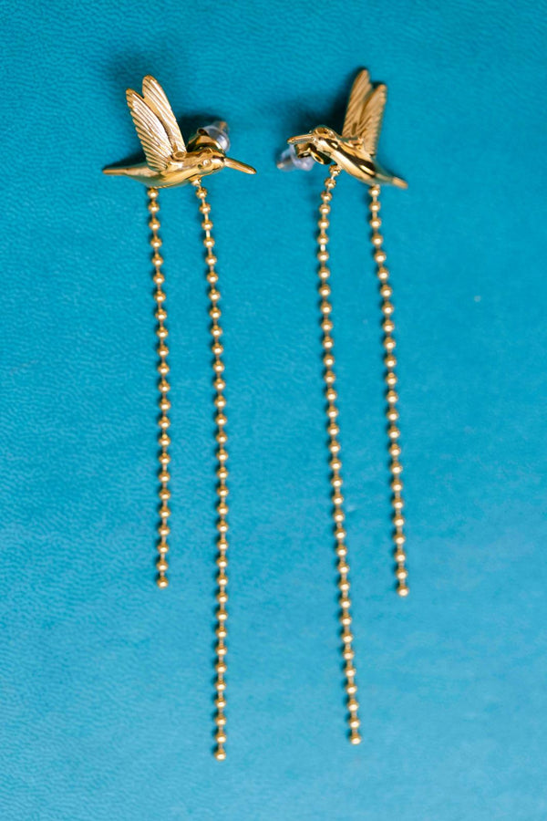 Pendientes cadena colibrí