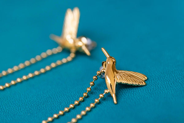 Pendientes cadena colibrí