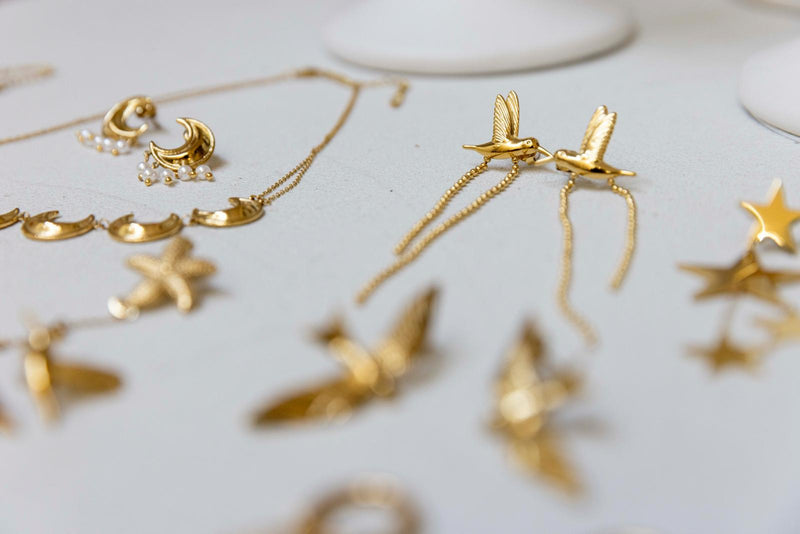 Pendientes cadena colibrí