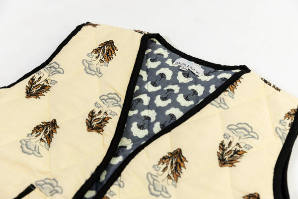 Chaleco sin Mangas Beige/Negro