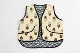 Chaleco sin Mangas Beige/Negro