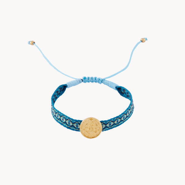 Pulsera Medalla Virgen de los Desamparados verde