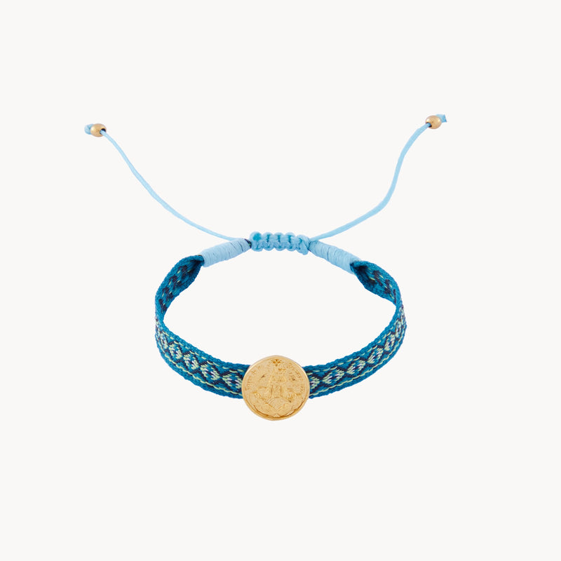 Pulsera Medalla Virgen de los Desamparados verde