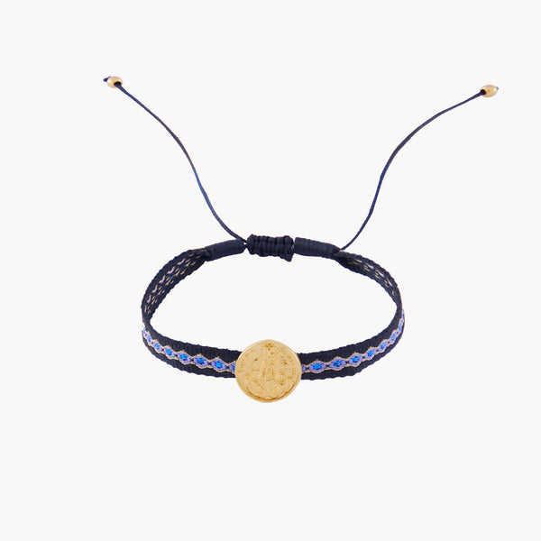 Pulsera Medalla Virgen de los Desamparados azul
