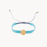 Pulsera Medalla Virgen de los Desamparados turquesa
