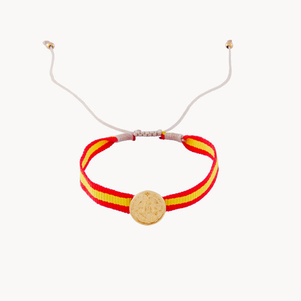 Pulsera Medalla Virgen de los Desamparados roja