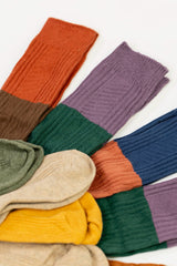 Calcetines tricolor mostaza