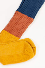 Calcetines tricolor mostaza