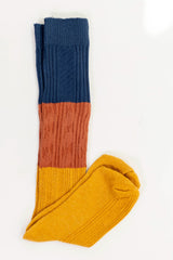 Calcetines tricolor mostaza