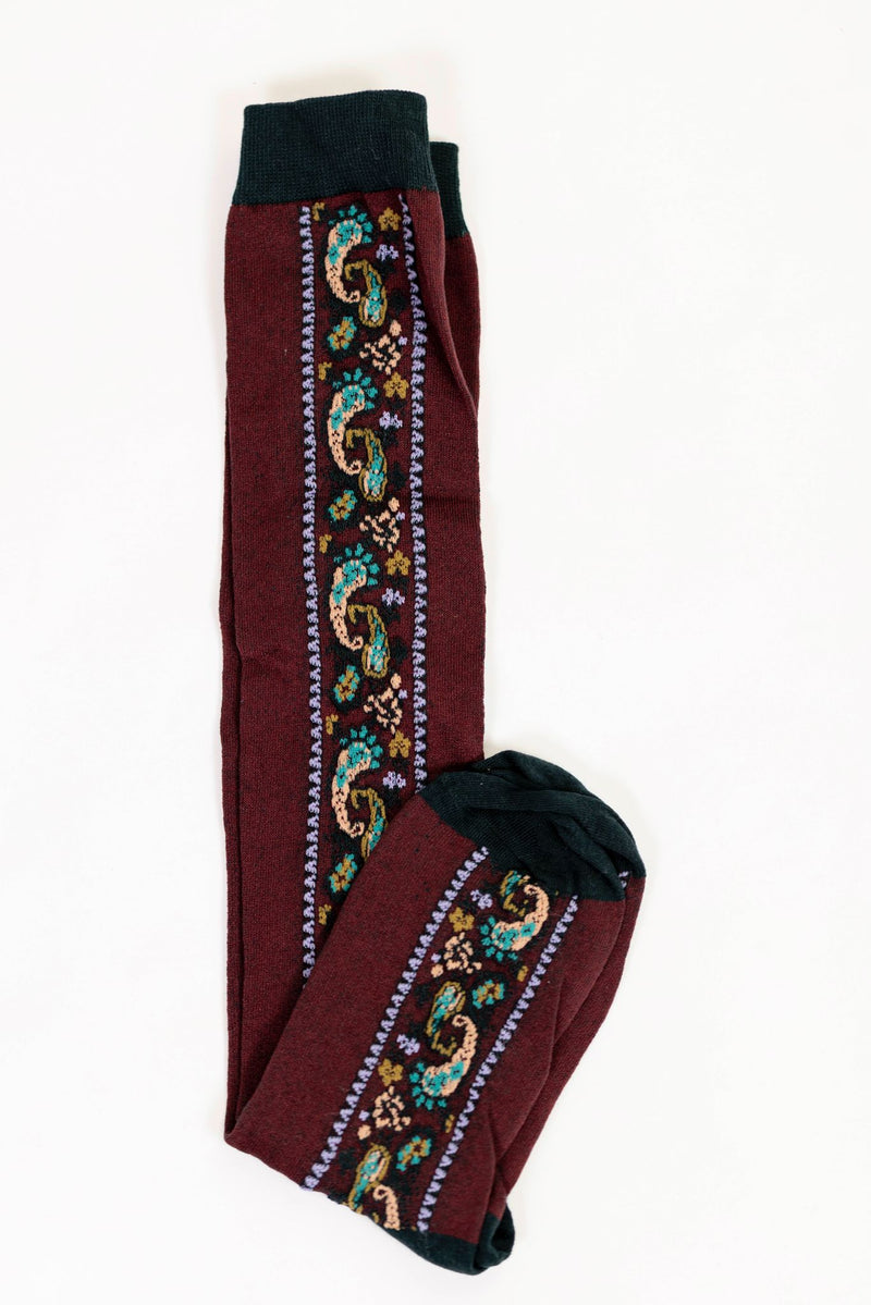 Calcetines largo granate
