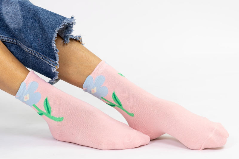 Calcetines flor rosa