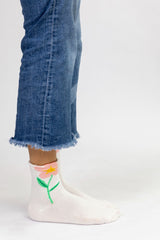 Calcetines flor blanco