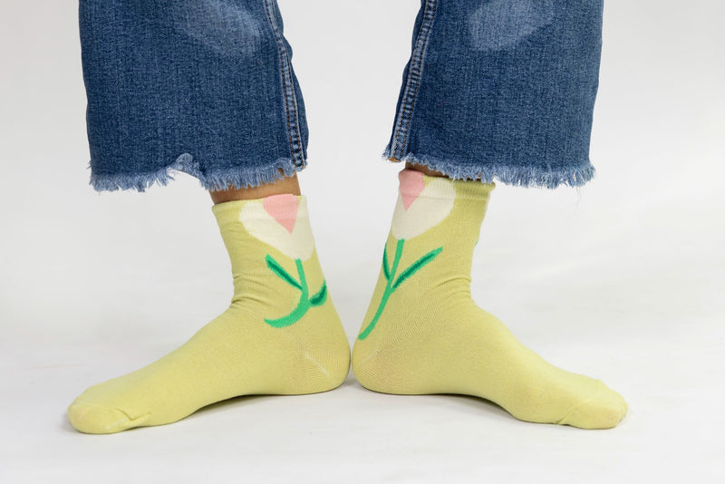 Calcetines flor amarillo