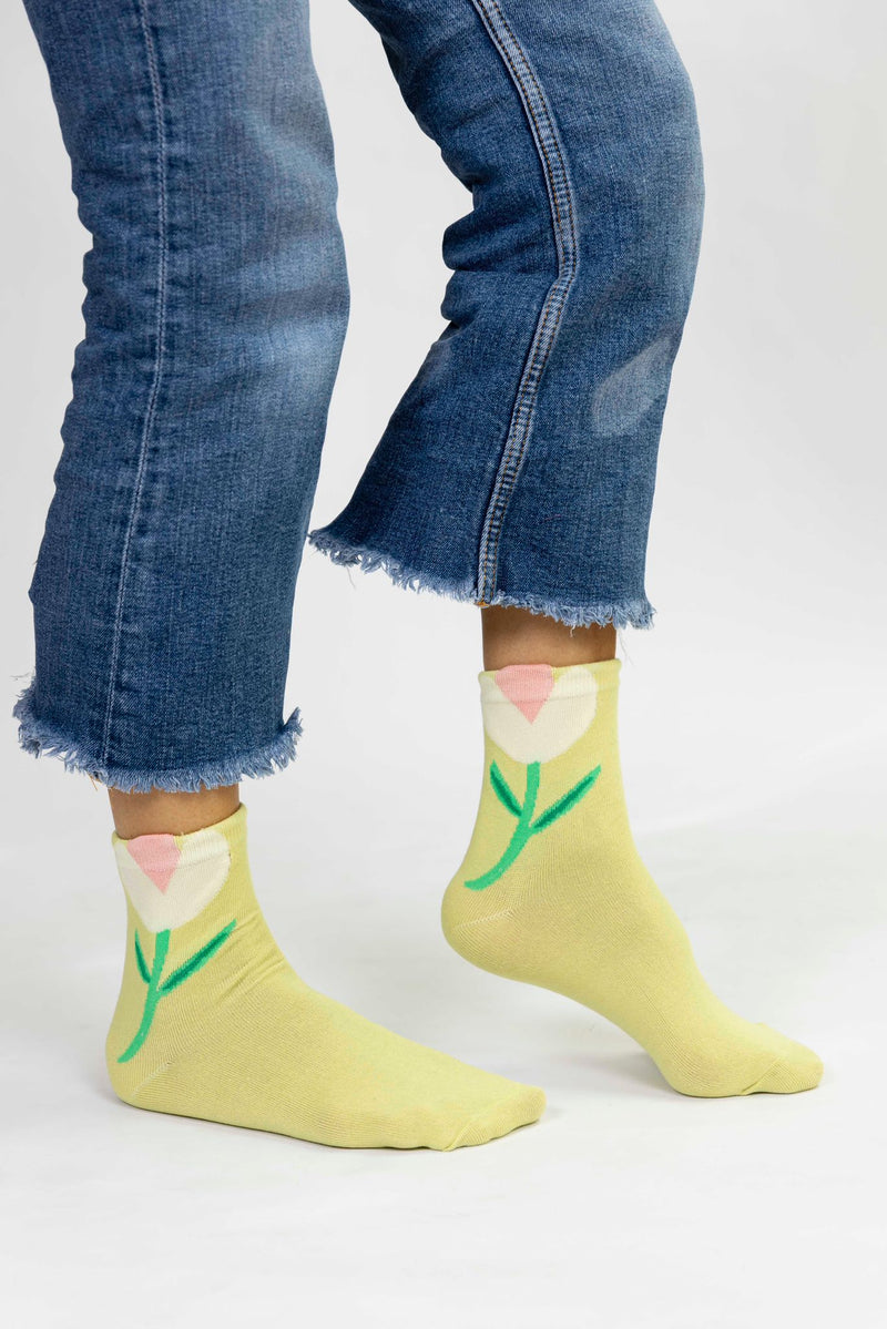 Calcetines flor amarillo