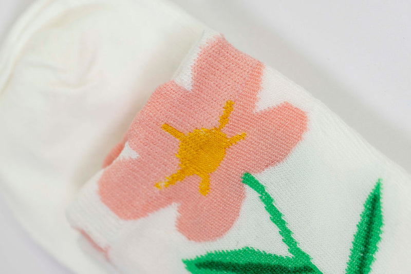 Calcetines flor blanco