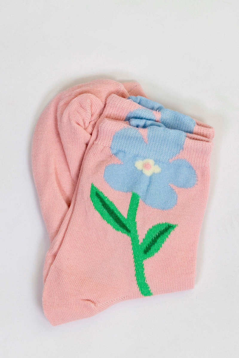 Calcetines flor rosa