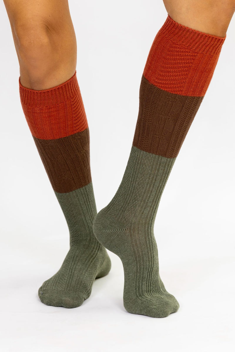 Calcetines tricolor verde