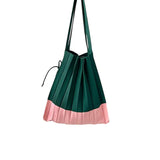 Bolso acordeón verde/rosa