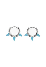 Aros rock turquesa plata