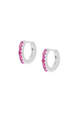 Aros brillantes rosa plata