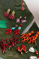 Pendientes bolitas fucsia/verde