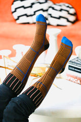 Calcetines cuadros naranja