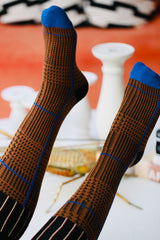 Calcetines cuadros naranja