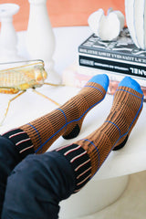 Calcetines cuadros naranja