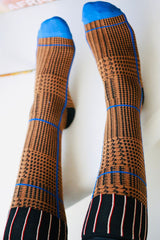 Calcetines cuadros naranja