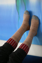 Calcetines cuadros marrón