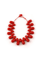 Collar gotitas resina rojo