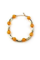 Collar bolas naranjas