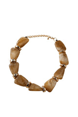 Collar piedra irregular beige