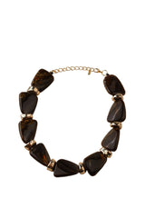 Collar piedra irregular marrón