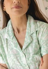 Pijama corto flores menta
