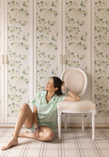 Pijama corto flores menta