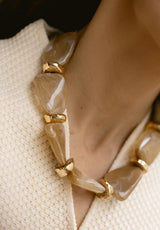 Collar piedra irregular beige