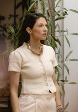 Collar piedra irregular beige