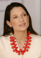 Collar gotitas resina rojo