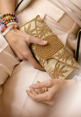 Bolso dorado claro glam