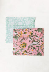 Pijama corto flores menta