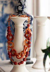 Collar rafía círculos coral