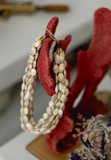 Collar piedras planas beige