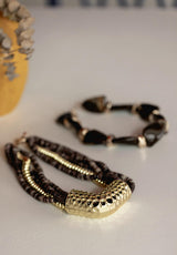 Collar piedra irregular marrón