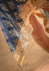 Pareo hojas azul marino