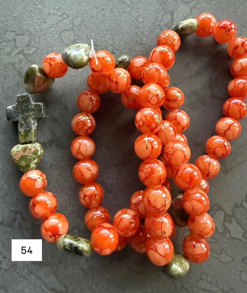 Rosario Collar 3 Vueltas Piedras Naturales hecho a mano