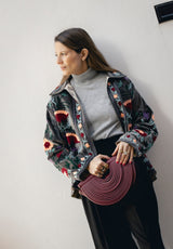 Bolso abanico granate